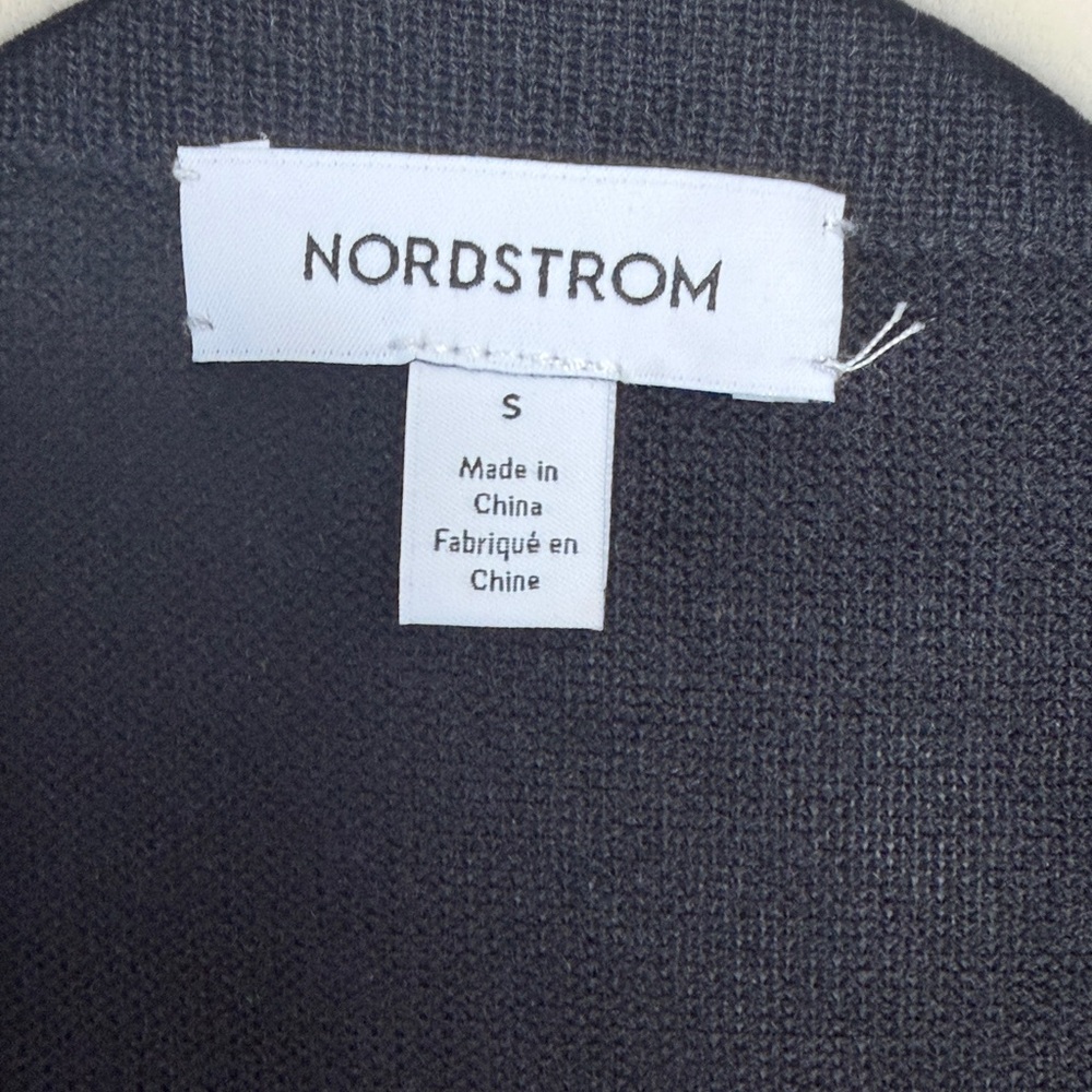 Nordstrom Women's Black Merino Wool Blend Open Cardigan Size S - Picture 3 of 6
